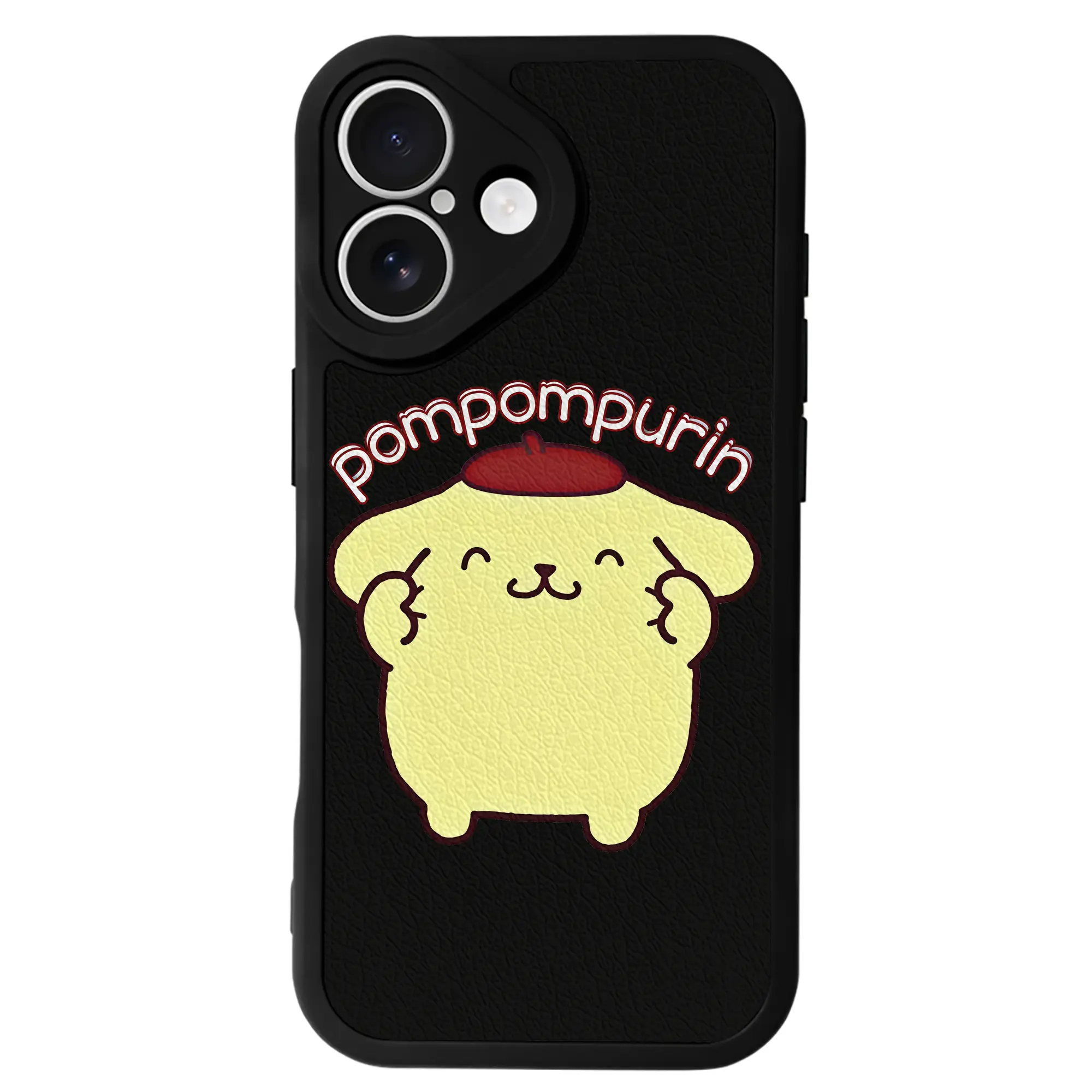 サンリオ グッズ,ポムポムプリン - IPhone 16シリーズ対応 ・ シリコンスマホケース ・ レザー調 ・ 高精度フィット ・ 耐衝撃 ・ ワイヤレス充電対応 ・ 精密カット